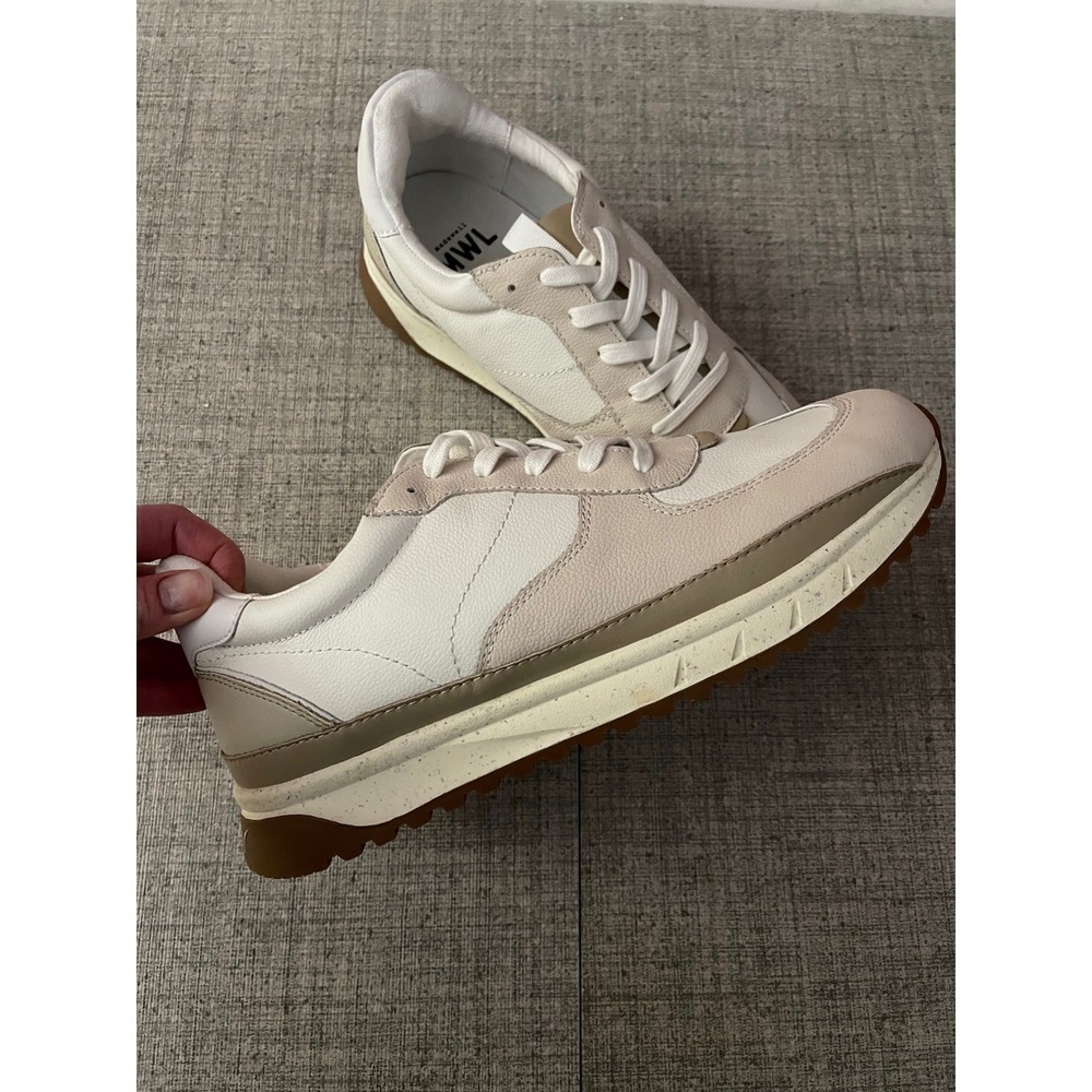 MADEWELL Kickoff Trainer Sneakers in Neutral Colorblock Leather Mens Size 10 NEW